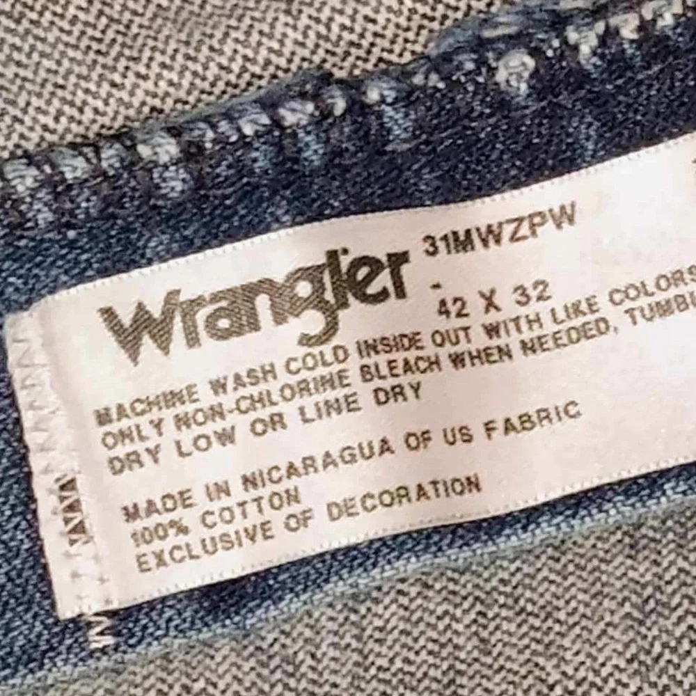 Wrangler 31MWZPW Jeans‎ Men's 42x29 Cowboy Cut Original Fit Workwear